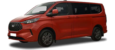 Ford E-Tourneo Custom 71 kWh 340 L1H1 Titanium X 218pk Auto leasing - front angle - DirectLease